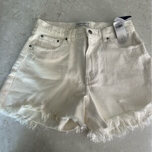 Abercrombie & Fitch White Jean Shorts